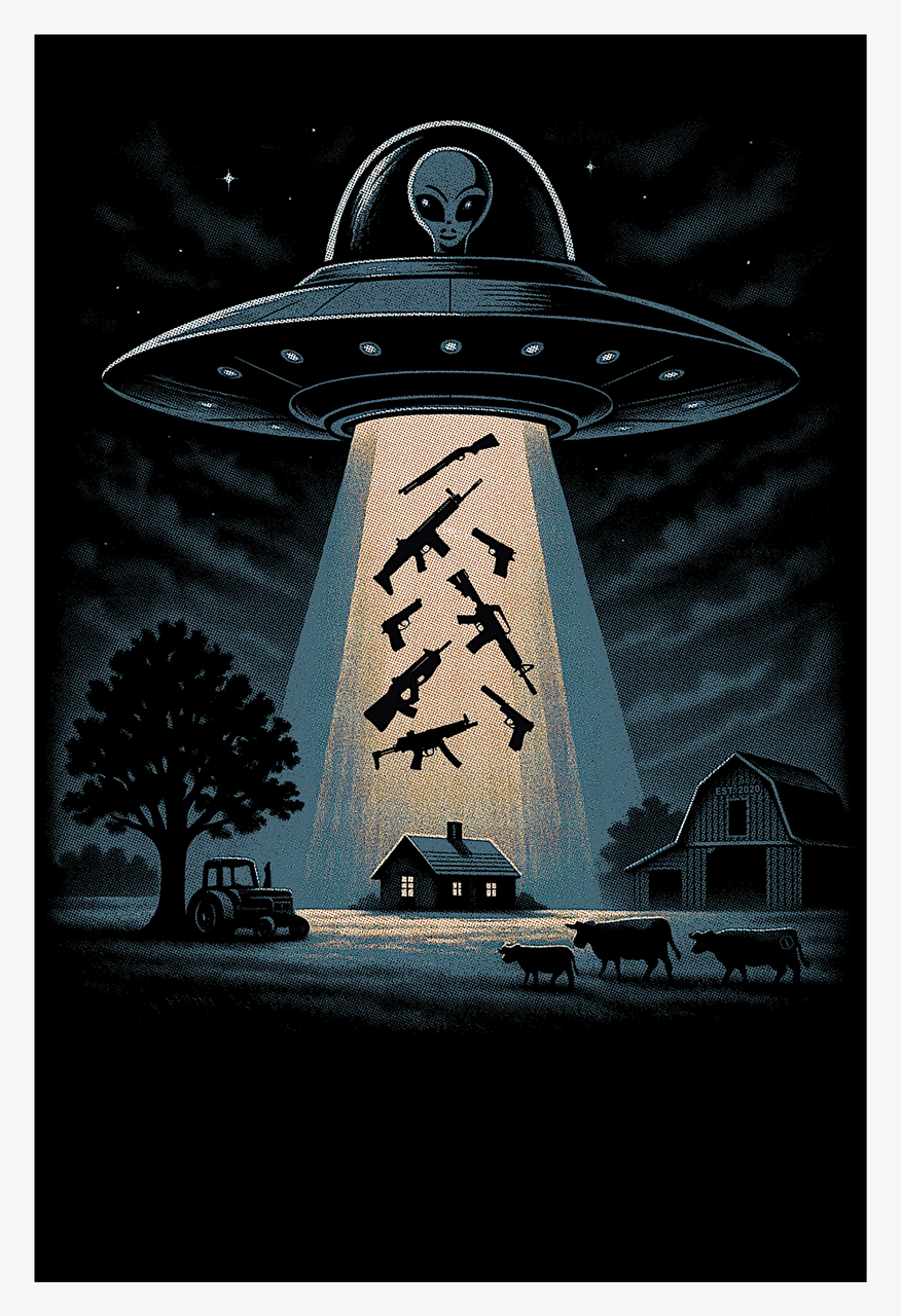 Alien Abduction fleece lined hoodie – Alien Abduction illustration